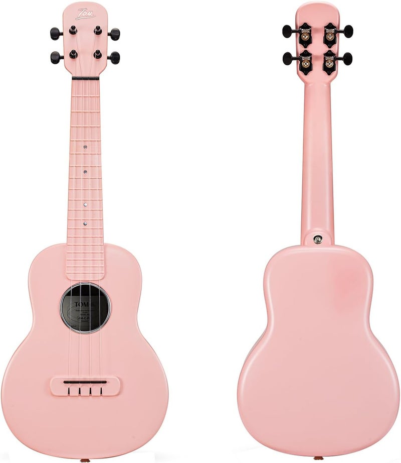 TOM 23" Carbon Fiber Concert Ukulele – Upgraded Ukelele Kit with Quick Locking Strap, Waterproof, Ultra-Lightweight (1.25 lbs), Ideal for Beginners, Professionals & Outdoor Adventures (Pink) - Image 3
